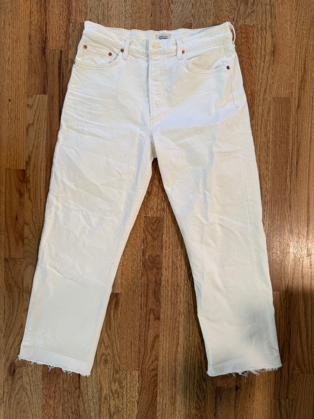 Citizens of humanity white jeans Florence wide straight